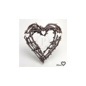 Szívforma indákból sötétszürke 35cm 
