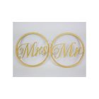 Mr&Mrs karika szett arany-metál 2db