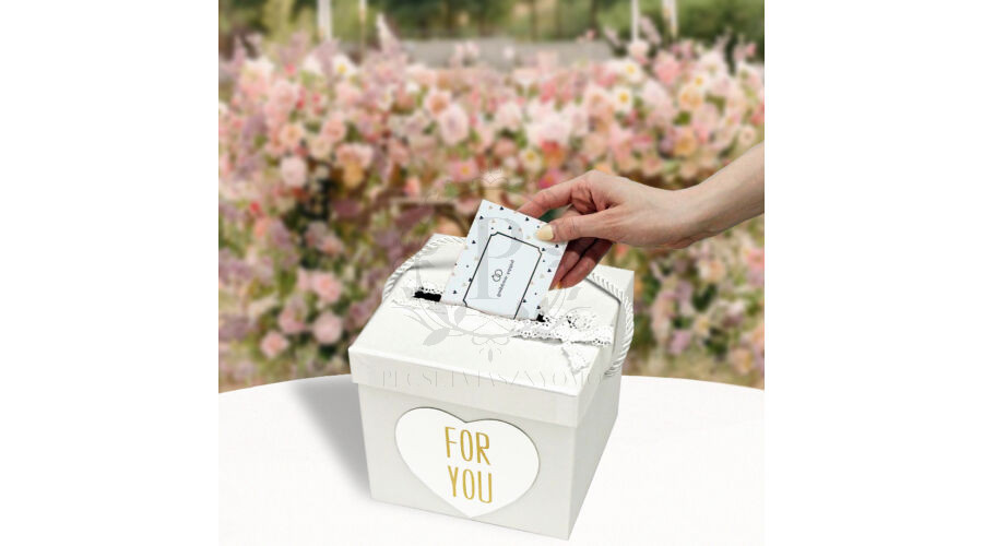 Esküvői persely "for you" kocka 14cm