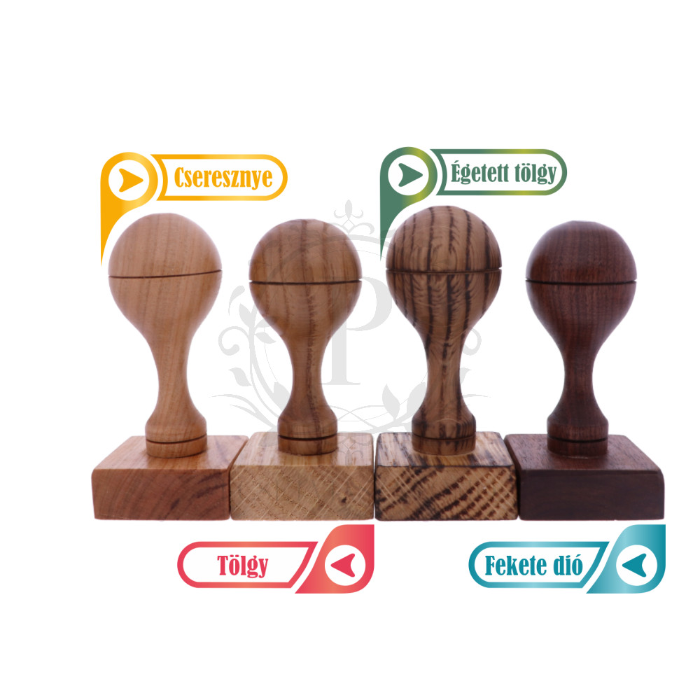   2x4 cm-es egyedi gumibélyegző készítése fa nyéllel - téglalap alakú