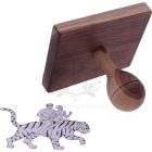 6x4 cm-es egyedi gumibélyegző készítése fa nyéllel - téglalap alakú