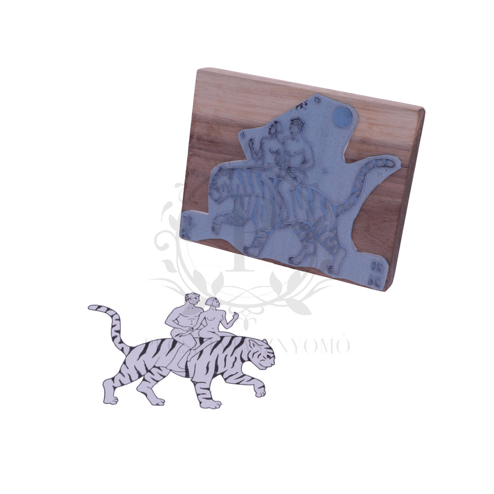 6x8 cm-es egyedi gumibélyegző készítése fa nyéllel - téglalap alakú