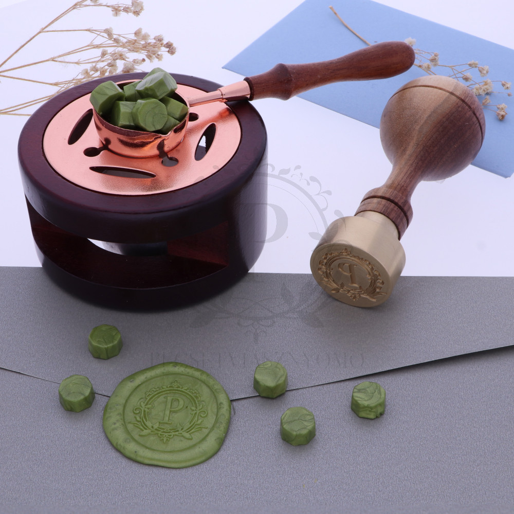   Pecsétviasz gyöngyök Wasabi zöld színben  – 45 db / csomag