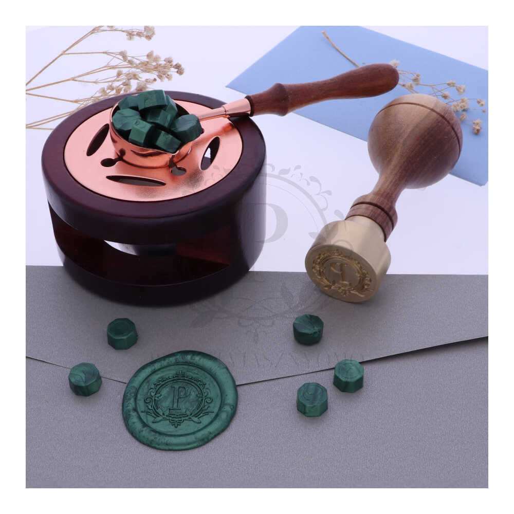   Pecsétviasz gyöngyök FENYŐ zöld színben  – 45 db / csomag