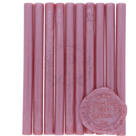 Gyöngyházfényű rózsaszín színű 7mm-es – pecsétviasz rúd 10db / csomag