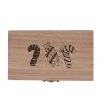 Fa négyzet díszdoboz cukorkás gravírozással