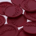 Egyszerű Levél mintás viasznyomat készítése bordó színben 22 mm