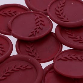   Egyszerű Levél mintás viasznyomat készítése bordó színben 22 mm