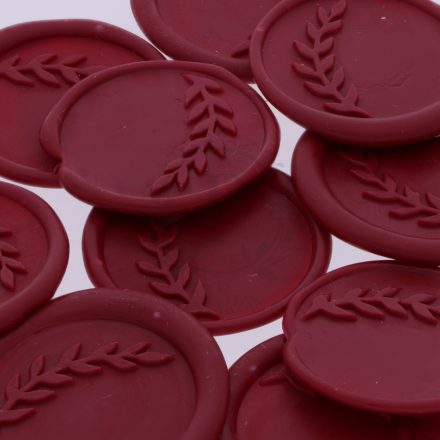 Egyszerű Levél mintás viasznyomat készítése bordó színben 22 mm