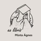 Ex libris gumibélyegző nemesfa nyéllel - kör alakú - Olvasó fején könyv mintával