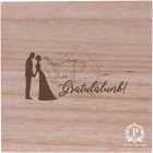 Fa négyzet díszdoboz gratulálunk gravírozással