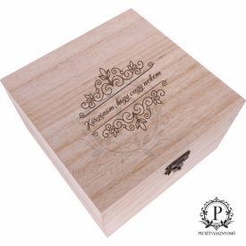   Fa négyzet díszdoboz köszönöm, hogy vagy nekem gravírozással