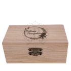 Fa négyzet díszdoboz mézeskalács gravírozással