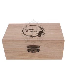 Fa négyzet díszdoboz mézeskalács gravírozással