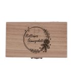 Fa négyzet díszdoboz mézeskalács gravírozással