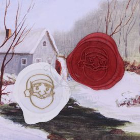   Mikulás mintás kész viasznyomat viaszgyöngyből 26mm méretben