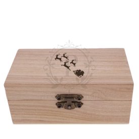 Fa négyzet díszdoboz mikulás szán gravírozással