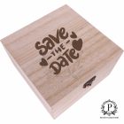 Fa négyzet díszdoboz save gravírozással