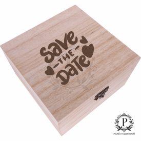 Fa négyzet díszdoboz save gravírozással