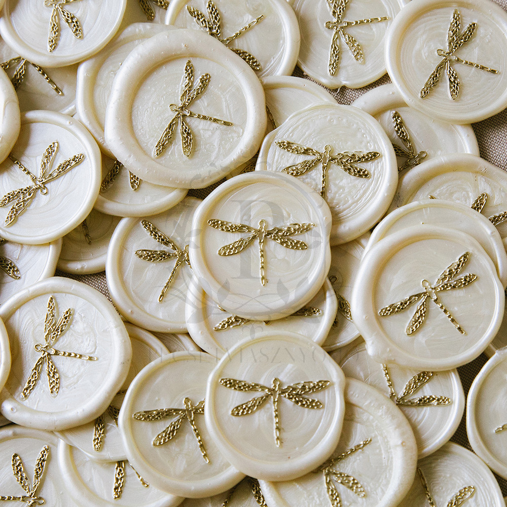 Szitakötő mintás viasznyomat készítése 26mm méretben