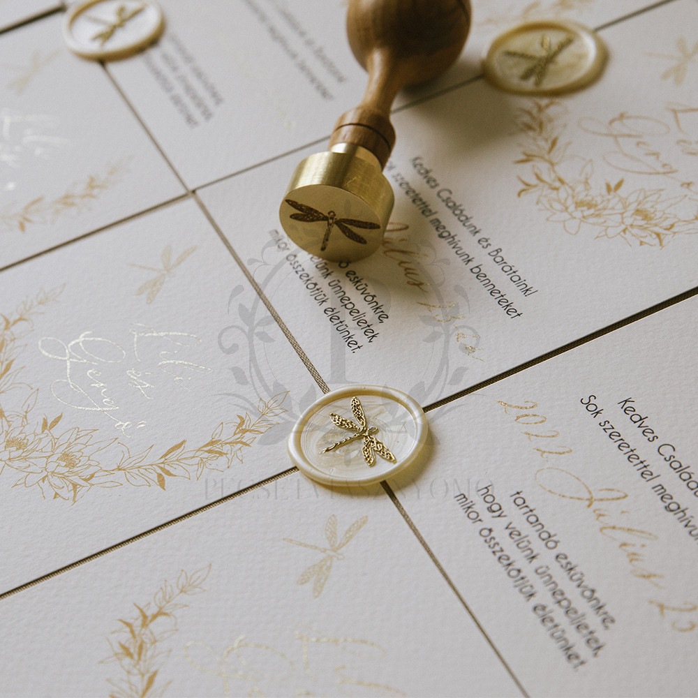 Szitakötő mintás viasznyomat készítése 26mm méretben