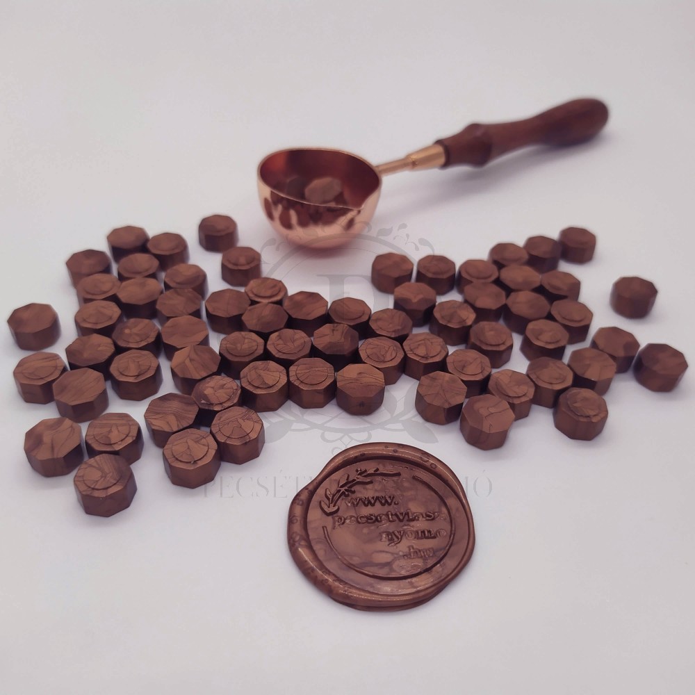 Pecsétviasz gyöngyök bronz színben  – 45 db / csomag