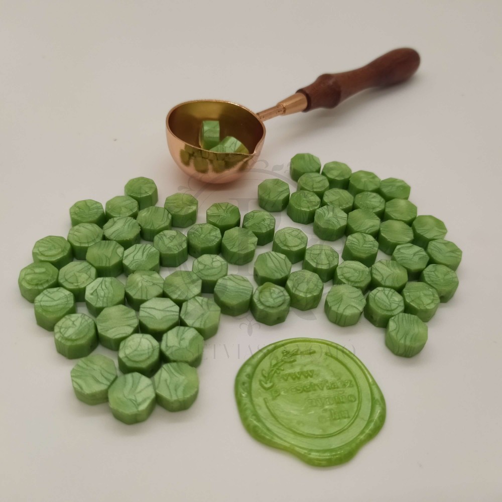  Pecsétviasz gyöngyök PISZTÁCIA zöld színben  – 230 db / csomag