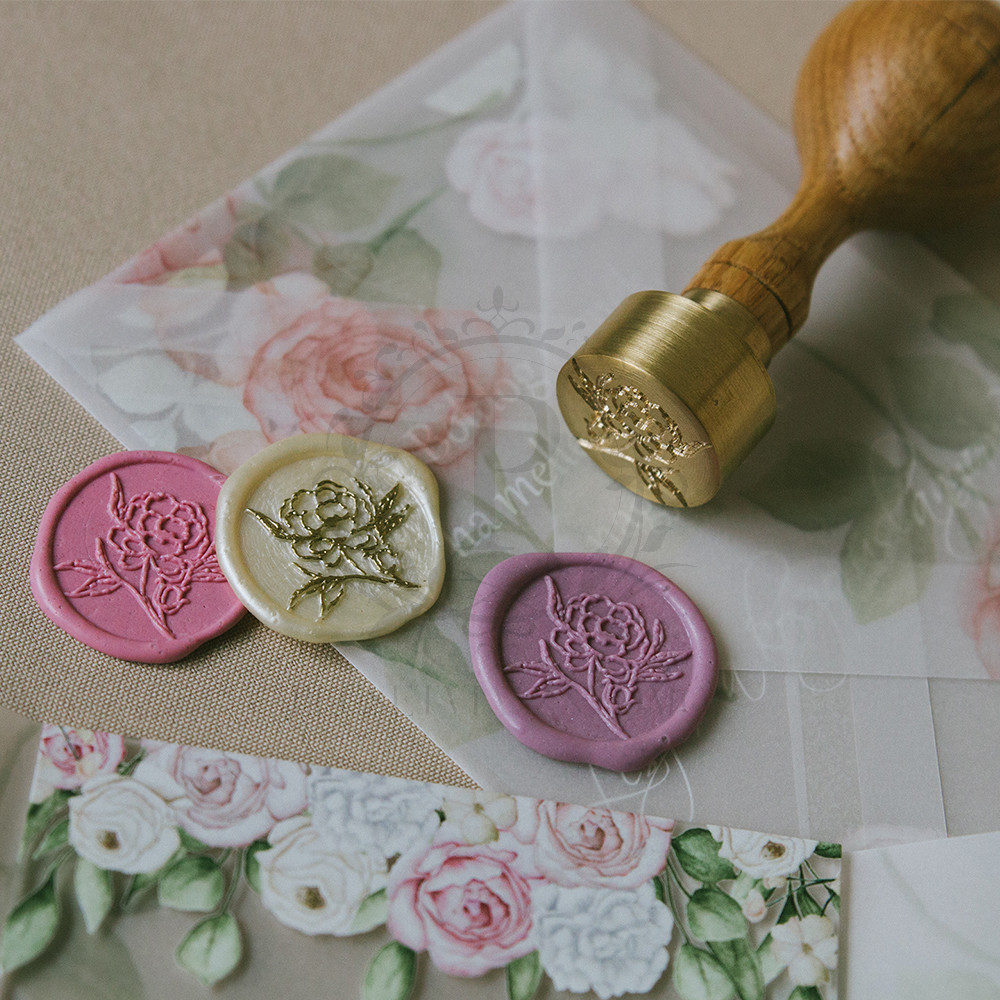 Virág mintás viasznyomat készítése 26mm méretben