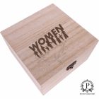 Fa négyzet díszdoboz women gravírozással